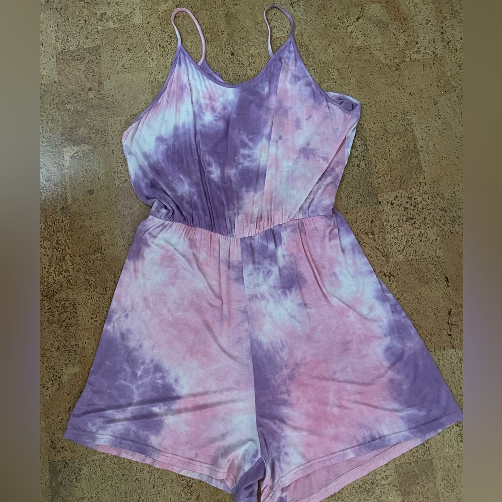 Purple and Pink Tie-Dye Romper
